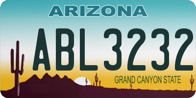 AZ license plate ABL3232