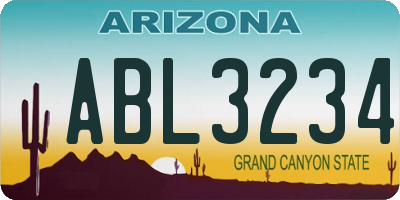 AZ license plate ABL3234