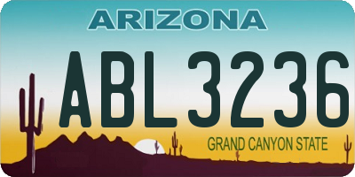 AZ license plate ABL3236
