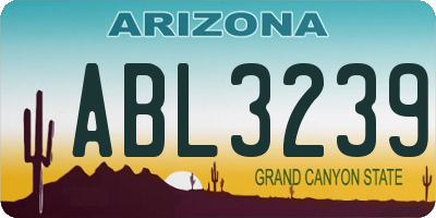 AZ license plate ABL3239