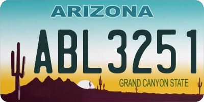 AZ license plate ABL3251