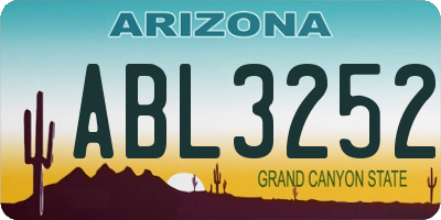 AZ license plate ABL3252