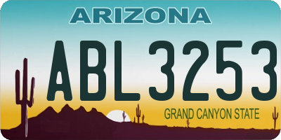 AZ license plate ABL3253