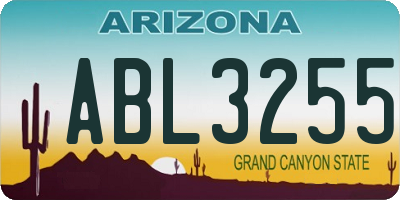 AZ license plate ABL3255
