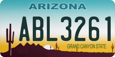 AZ license plate ABL3261