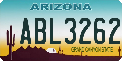 AZ license plate ABL3262