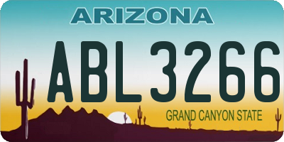 AZ license plate ABL3266