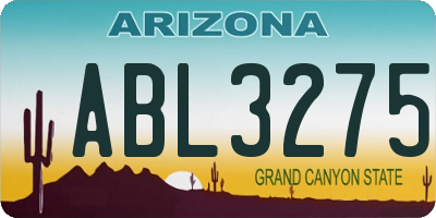 AZ license plate ABL3275