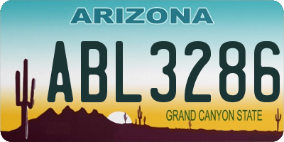AZ license plate ABL3286