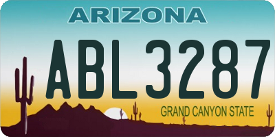 AZ license plate ABL3287
