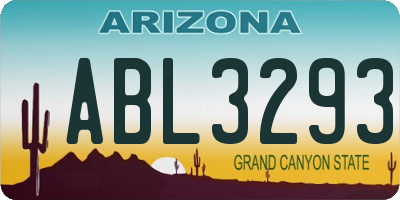 AZ license plate ABL3293