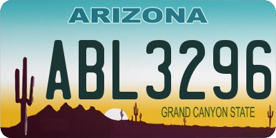 AZ license plate ABL3296