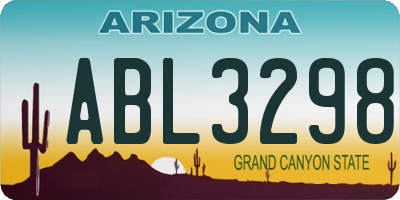 AZ license plate ABL3298