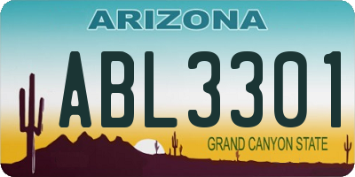 AZ license plate ABL3301