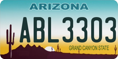 AZ license plate ABL3303