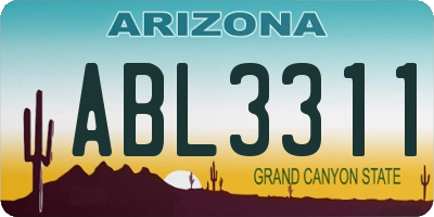 AZ license plate ABL3311