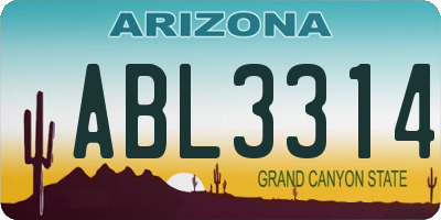 AZ license plate ABL3314
