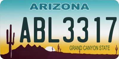 AZ license plate ABL3317