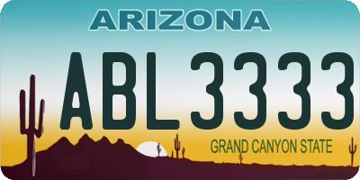 AZ license plate ABL3333