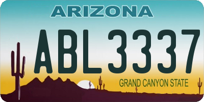 AZ license plate ABL3337