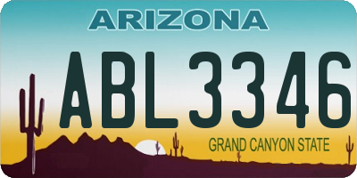 AZ license plate ABL3346