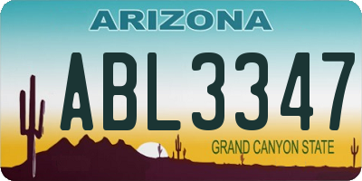AZ license plate ABL3347