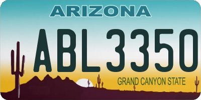 AZ license plate ABL3350