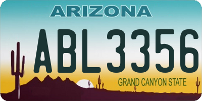 AZ license plate ABL3356