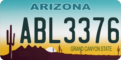 AZ license plate ABL3376