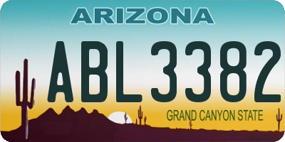 AZ license plate ABL3382