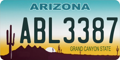 AZ license plate ABL3387