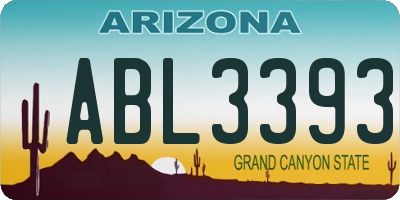 AZ license plate ABL3393