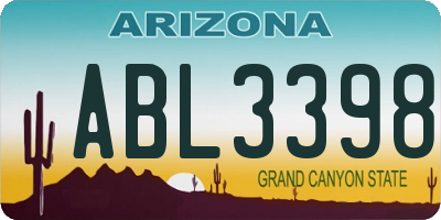 AZ license plate ABL3398