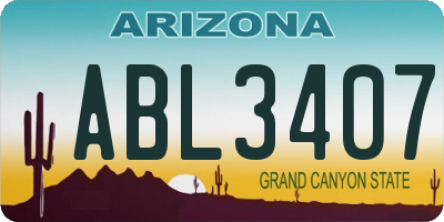 AZ license plate ABL3407