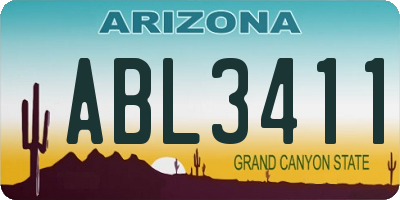 AZ license plate ABL3411