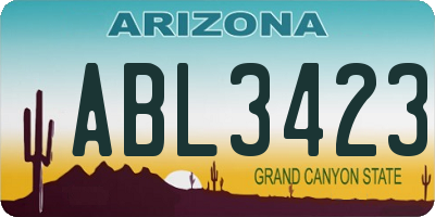 AZ license plate ABL3423