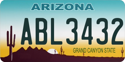 AZ license plate ABL3432