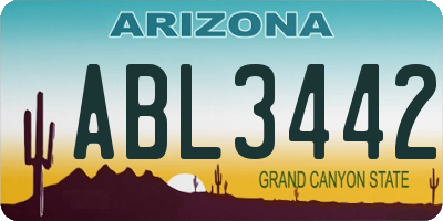 AZ license plate ABL3442