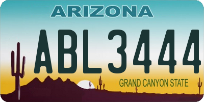 AZ license plate ABL3444