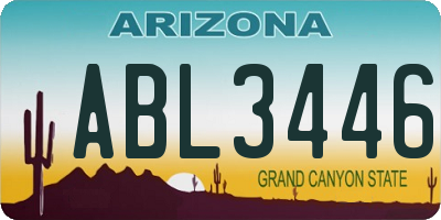 AZ license plate ABL3446