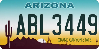 AZ license plate ABL3449