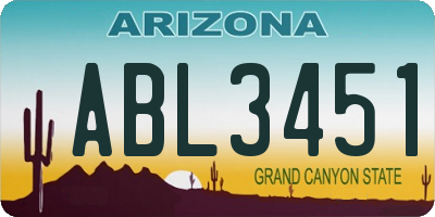 AZ license plate ABL3451