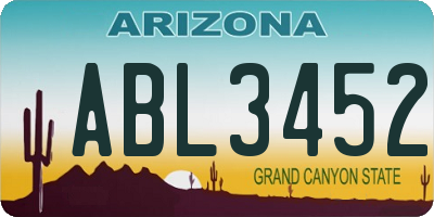 AZ license plate ABL3452