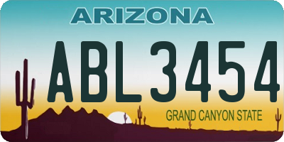 AZ license plate ABL3454