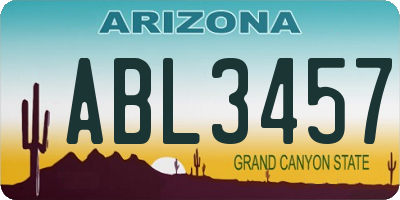 AZ license plate ABL3457