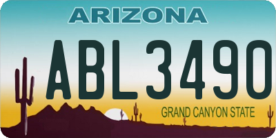 AZ license plate ABL3490