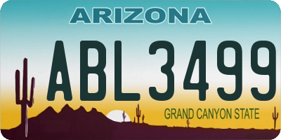 AZ license plate ABL3499