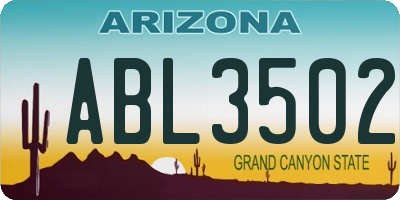 AZ license plate ABL3502