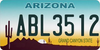 AZ license plate ABL3512