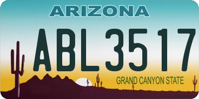AZ license plate ABL3517